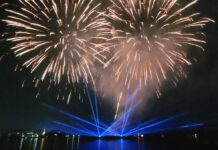 진해군항제 불꽃쇼, 벚꽃 수놓은 밤하늘에‘펑펑’